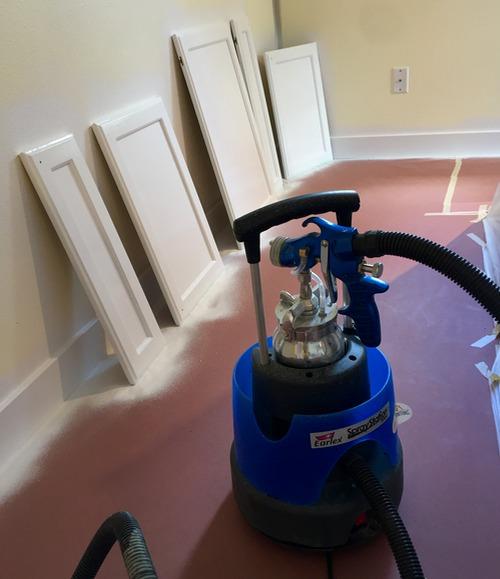 Smooth painted woodwork finished with an Earlex Pro-8 spray gun
